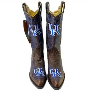 GAMEDAY BOOTS Kentucky Wildcats UK Embroidered Brown Cowboy Boots NEW Size 7